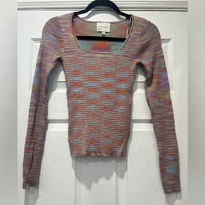 Pink Rose Pastel Multicolor Knit Top
